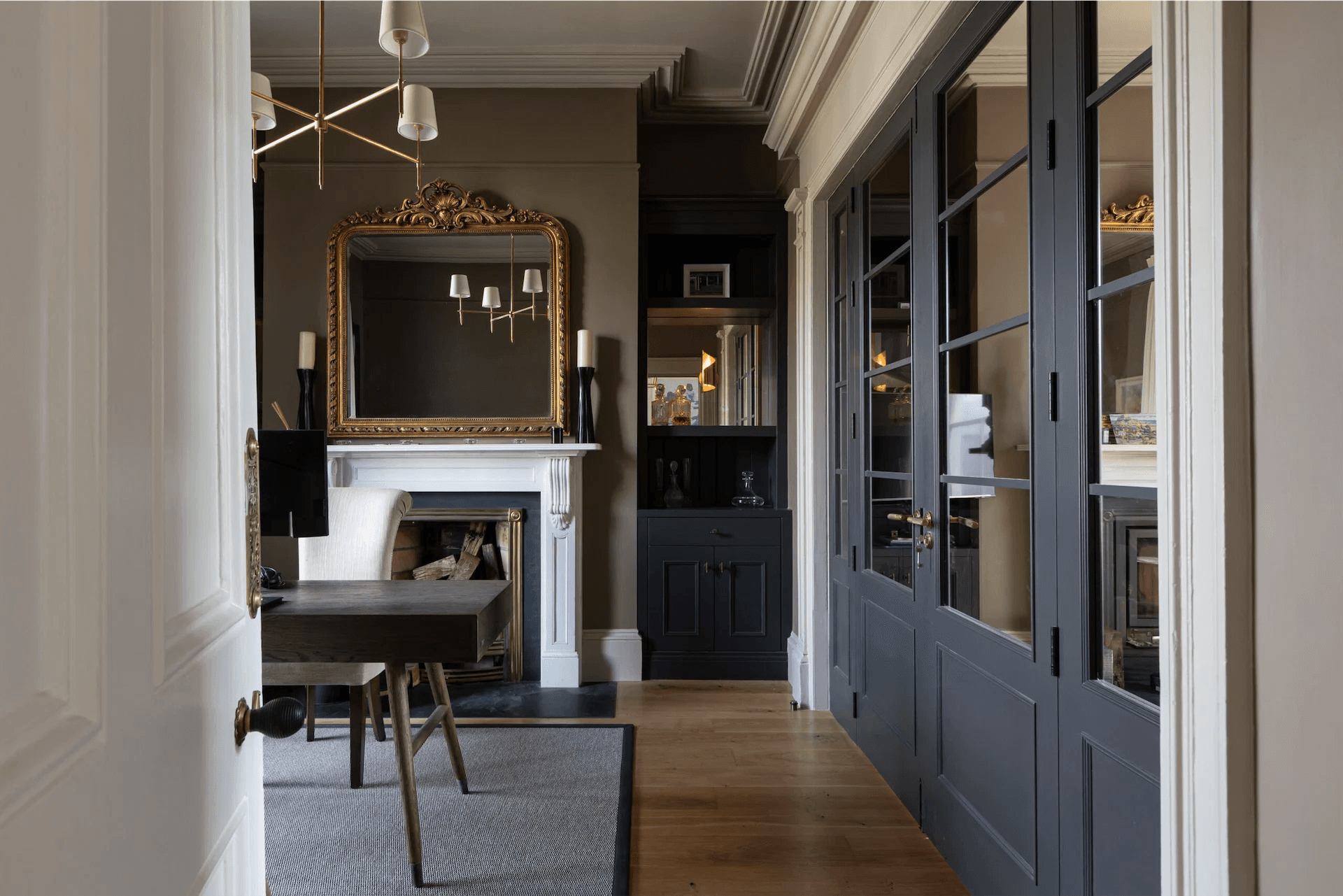 A light-filled study with original period details